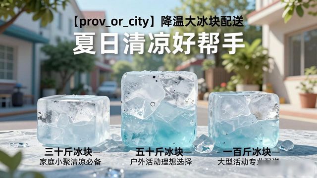三沙降温大冰块配送_海鲜排档降温解决方案_高温天气大冰块配送